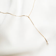 Load image into Gallery viewer, Dainty Pearl Lariat Necklace
